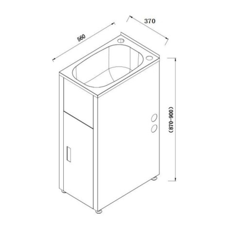 BadundKüche 30 Liter Compact Laundry Tub & Cabinet
