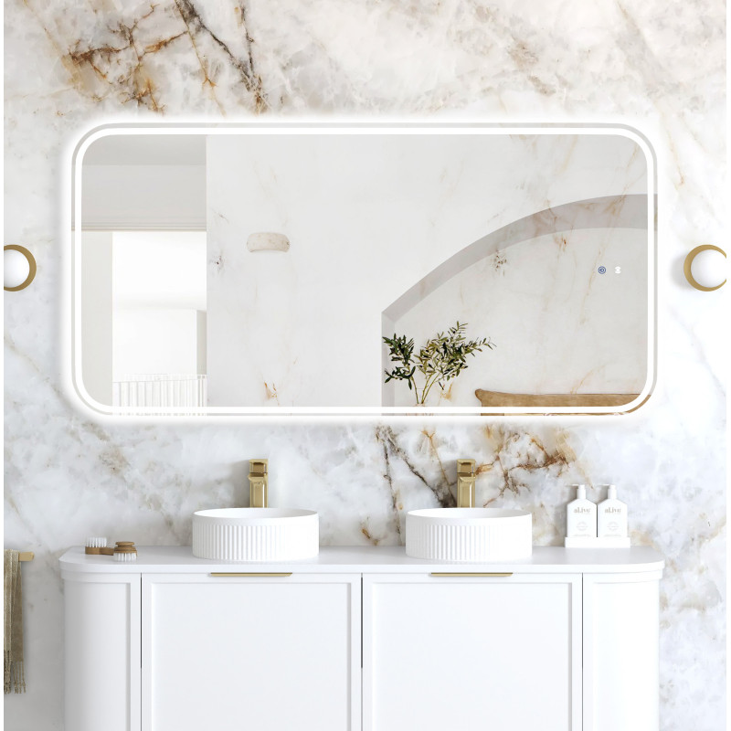 Otti LED Newport 1500(W)x750(H) Frameless Mirror - Install Horizontal or Vertical - Frameless