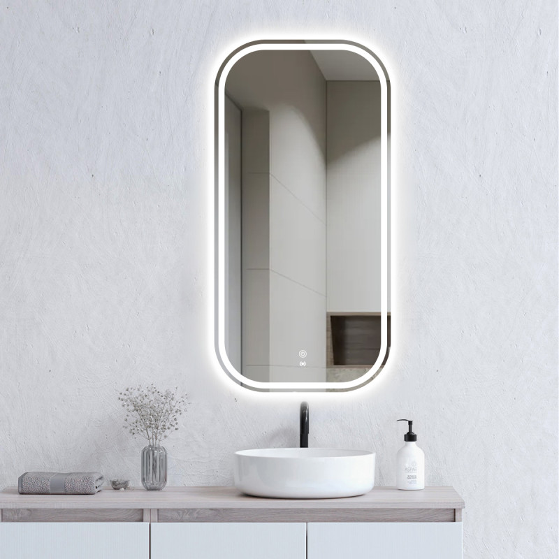 Otti LED Newport 900(H)x450(W) Frameless Mirror Soft Square - Frameless Otti LED Newport 900(H)x450(W) Frameless Mirror Soft Square - Frameless