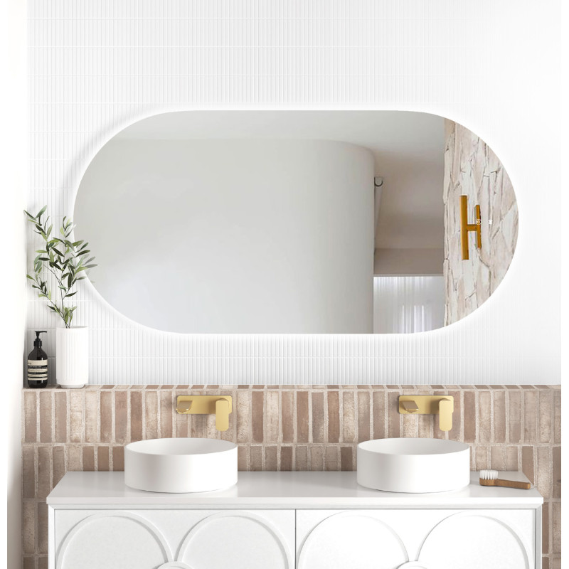 Otti LED Noosa 1500(W)x750(H) Frameless Mirror - Install Horizontal or Vertical - Frameless