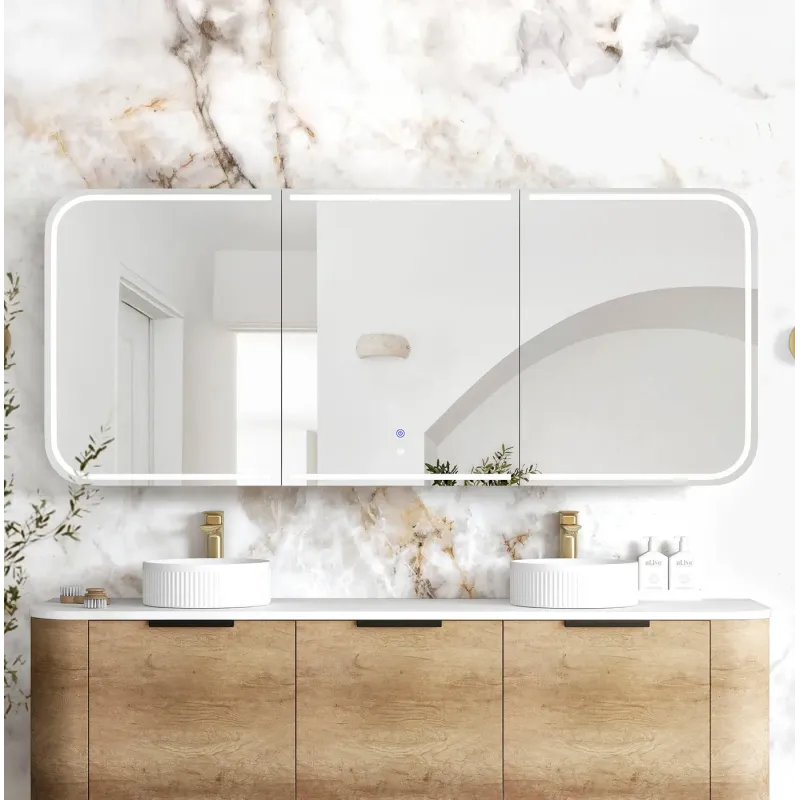 Otti LED Newport 1800(W)x750(H) Shaving Cabinet - Premium Edition - Matte White/ Natural Oak/ Black Oak/ Woodland Oak/ Sable Walnut