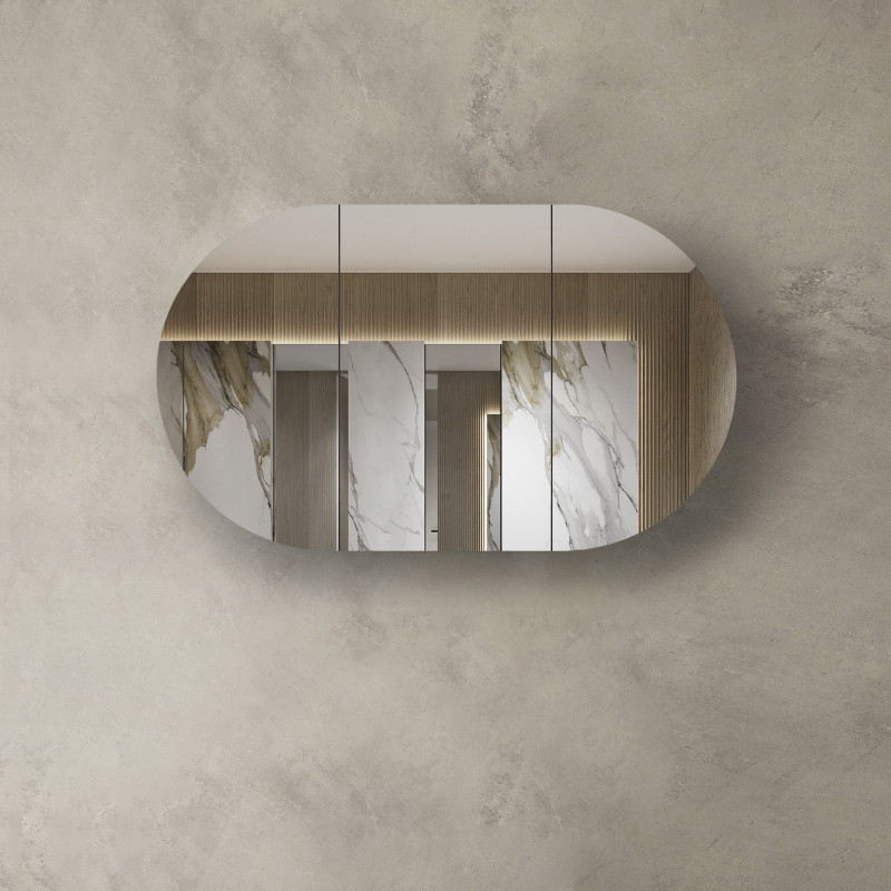 Otti Bondi 1500x900mm Shaving Cabinet - Matte White/ Natural Oak/ Black Oak Otti Bondi 1500x900mm Shaving Cabinet - Matte White/ Natural Oak/ Black Oak
