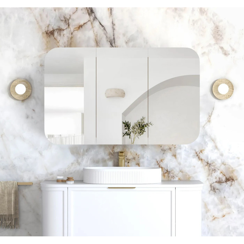 Otti Newport 1200x750mm Shaving Cabinet - Matte White/ Natural Oak/ Black Oak/ Woodland Oak/ Sable Walnut