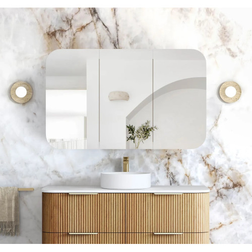 Otti Newport 1200x750mm Shaving Cabinet - Matte White/ Natural Oak/ Black Oak/ Woodland Oak/ Sable Walnut