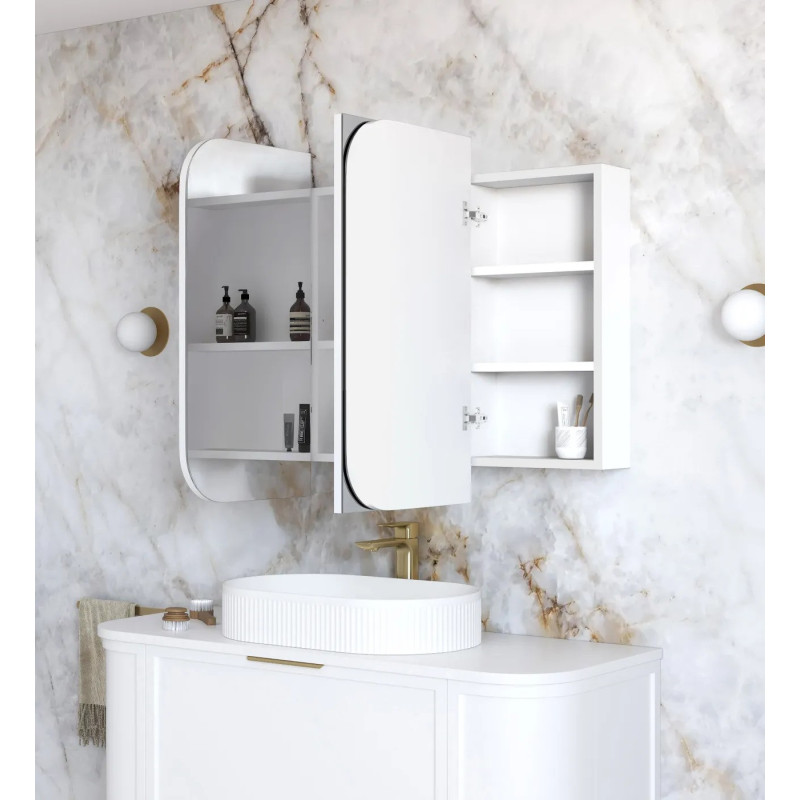 Otti Newport 1200x750mm Shaving Cabinet - Matte White/ Natural Oak/ Black Oak/ Woodland Oak/ Sable Walnut