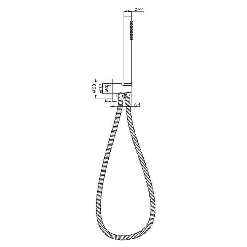 ACL P&P Tube Hand Shower On Wall Outlet Bracket