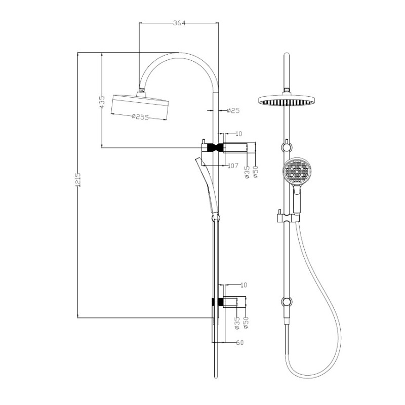 Ikon Linie Multi-Function Shower Set - Round