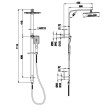 BadundKüche LUXUS Sliding Multifunction Hand Shower With 250mm Overhead Rain Shower - Square