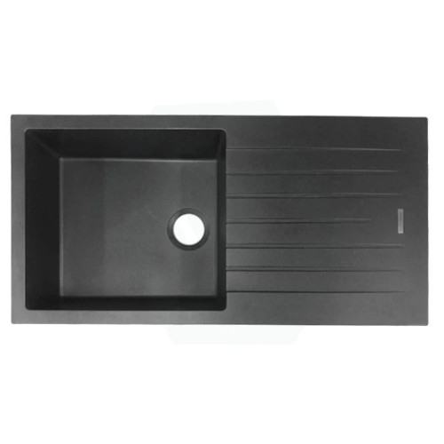 Aquaperla 1000x500x200mm Black Arete Single Bowl Kitchen Sink