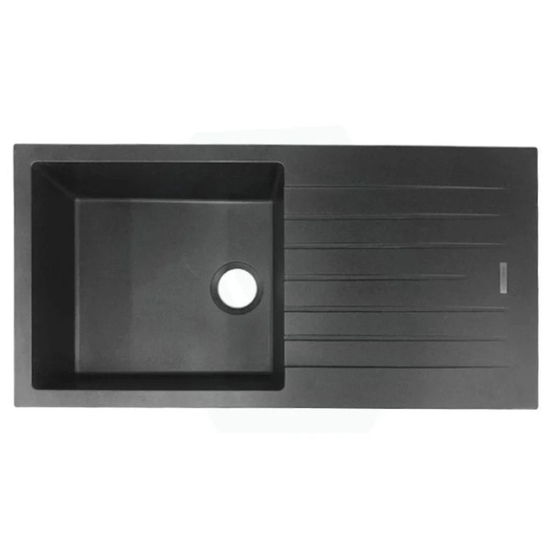 Aquaperla 1000x500x200mm Black Arete Single Bowl Kitchen Sink