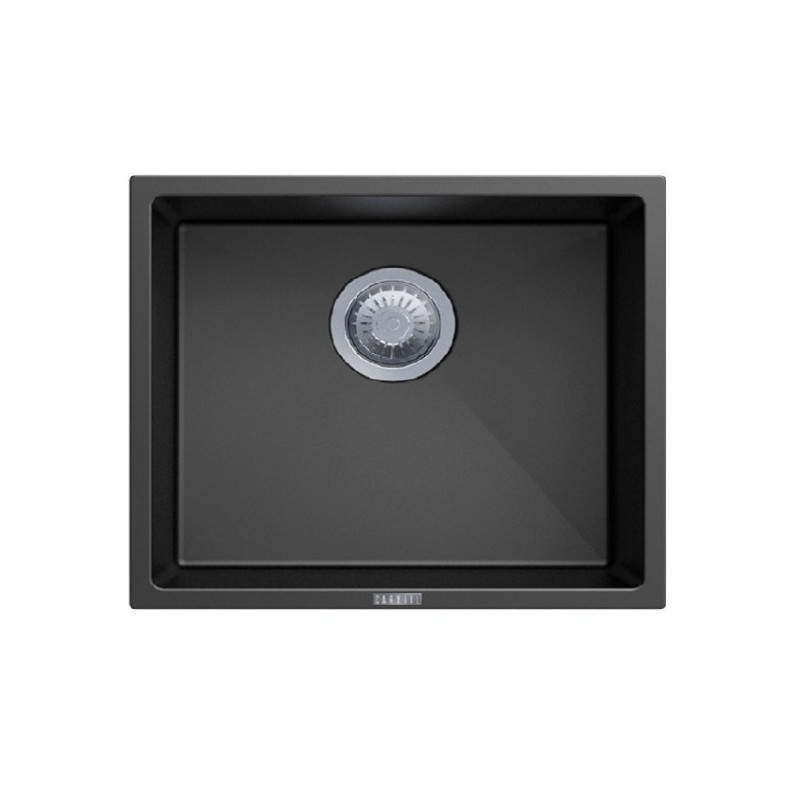 Aquaperla 457 x  406mm Magic Salsa Black Granite Kitchen Sink