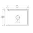 BadundKüche 450 x 450 x 230mm Granite Under/Overmount Granite Sink