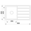 BadundKüche 860 x 500 x 180mm Kitchen Sink