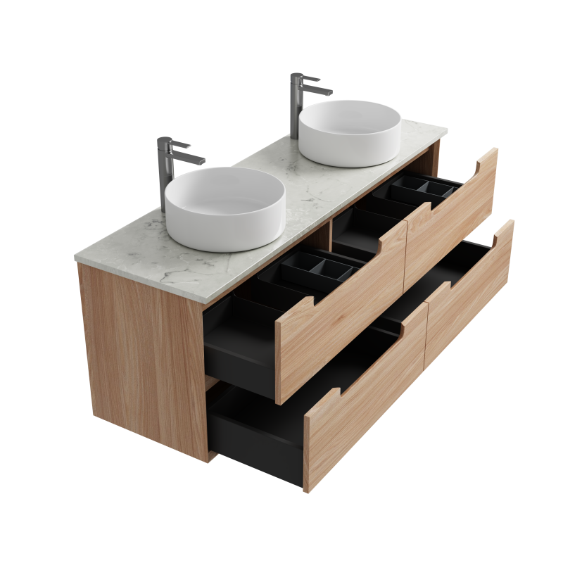 Aulic Ainsley Wall Hung Vanity with Stone Top 600mm-1500mm
