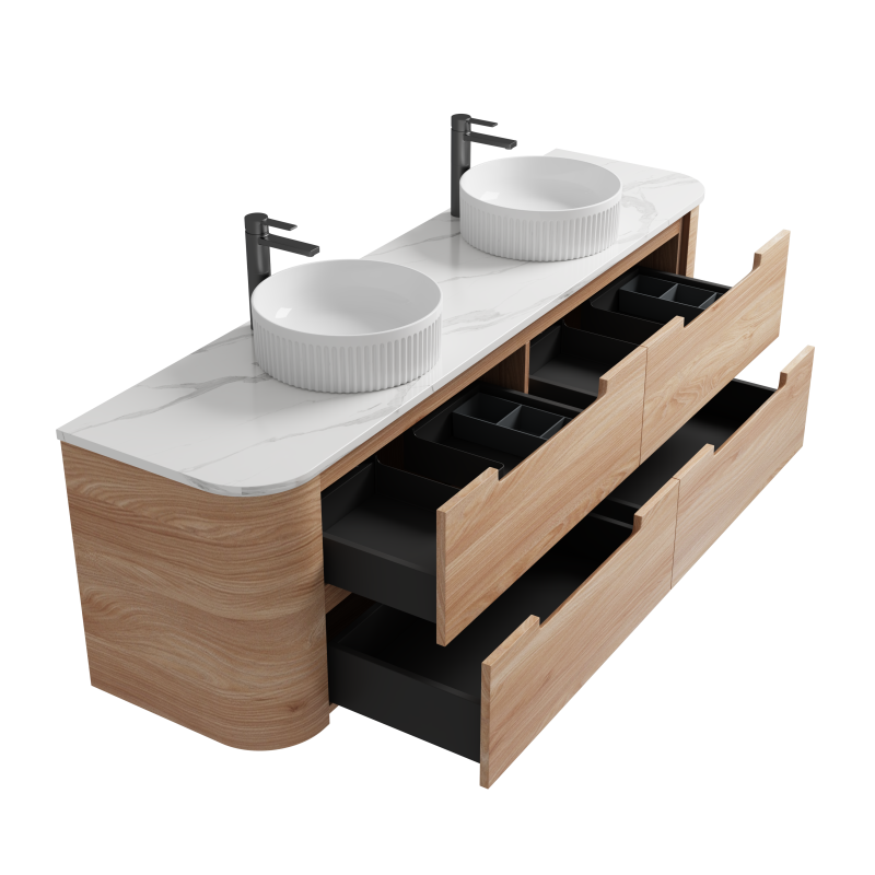 Aulic Briony Wall Hung Vanity with Stone Top 750mm-1800mm