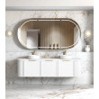 Otti Hampshire Satin White Wall Hung Curve Vanity with Stone Top or Marble Top 600mm-1800mm