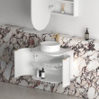 Otti Hampshire Satin White Wall Hung Curve Vanity with Stone Top or Marble Top 600mm-1800mm