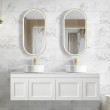 Otti Hampton Mark II Matte White Wall Hung Vanity with Stone Top or Marble Top 600mm-1500mm