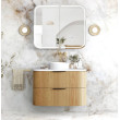 Otti Havana Fluted Woodland Oak Wall Hung Curve Vanity with 50mm English Edge Top 600mm-1800mm