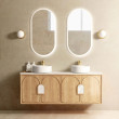 Otti Laguna Mark II  Woodland Oak Wall Hung Vanity with Stone Top or Marble Top 600mm-1800mm 