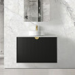 Otti Marlo Matte Black Wall Hung Vanity with Stone Top or Marble Top 600mm-1500mm