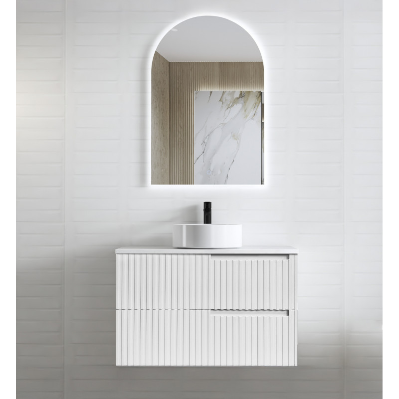 Otti Noosa Matte White Wall Hung Vanity with Stone Top or Marble Top 600mm-1500mm