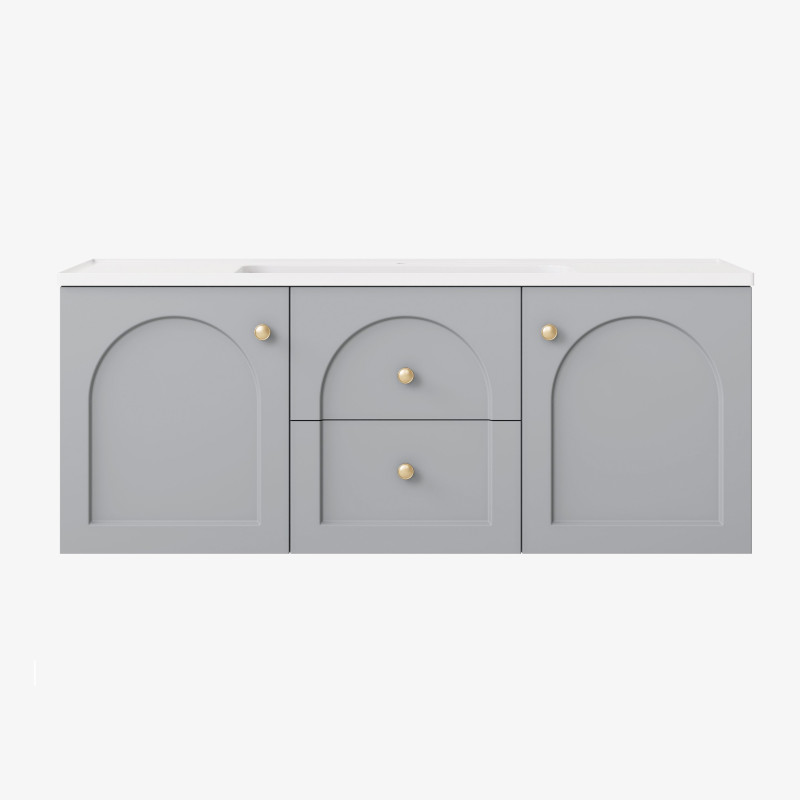 Lukka Chester Federation Wall Hung PVC Vanity with Ceramic top 600mm-1500mm