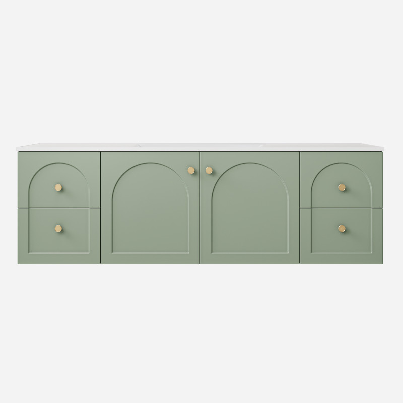 Lukka Chester Federation Wall Hung PVC Vanity with Ceramic top 600mm-1500mm
