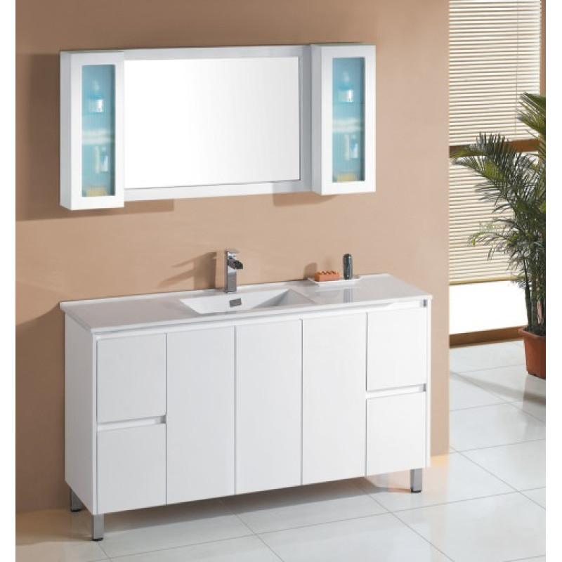 Sunny White Floor-standing PVC vanity with ceramic top 600mm-1500mm