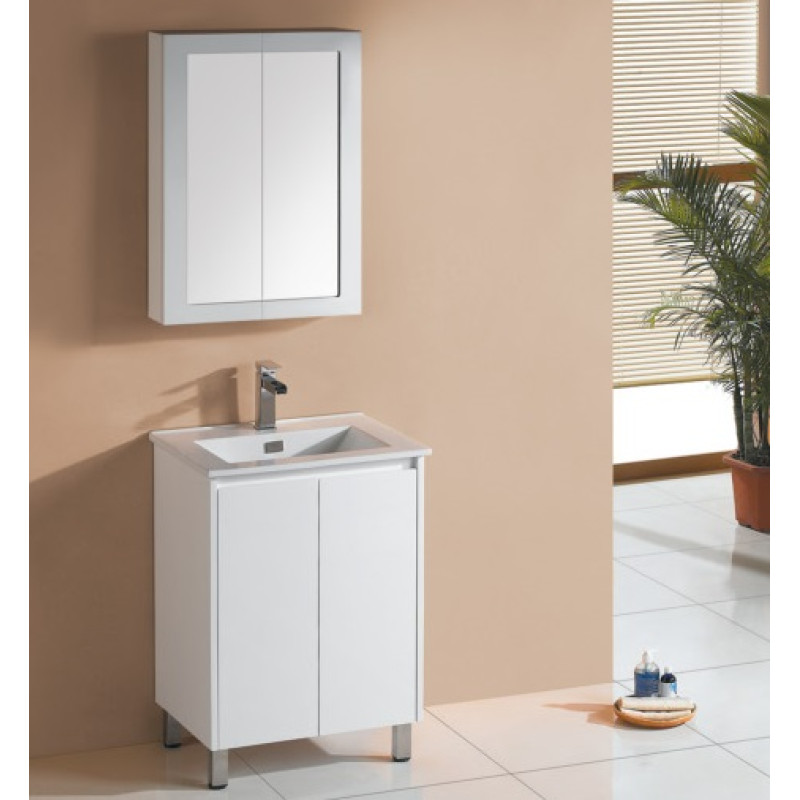 Sunny White Floor-standing PVC vanity with ceramic top 600mm-1500mm