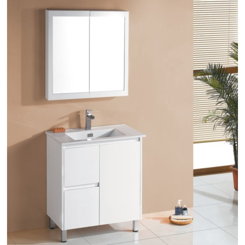 Sunny White Floor-standing PVC vanity with ceramic top 600mm-1500mm