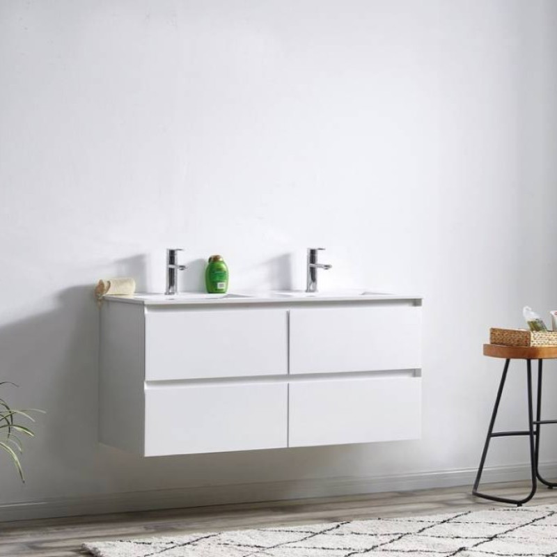 Sunny White Wall-Hung Vanity With Drawer Only with ceramic top 600mm-1200mm