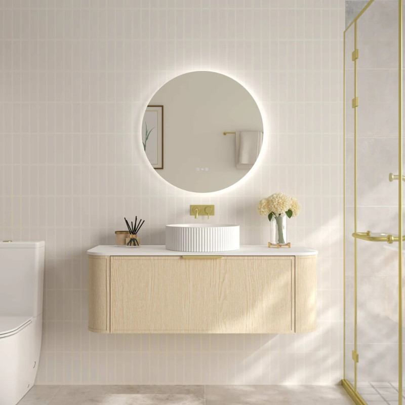 Mercio Elva Wall-Hung Vanity - Natural Oak 600mm-1500mm