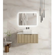 Mercio Fluted Rhea Wall-Hung Vanity with Stone top - Natural Oak 600mm-1800mm