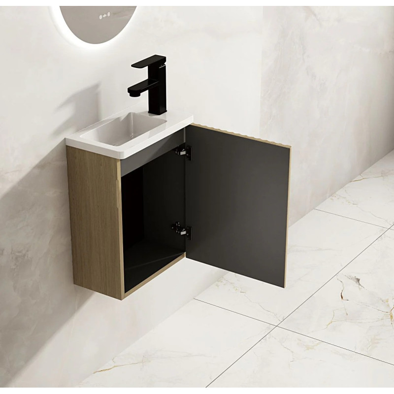 Mercio Fluted Rhea 400mm Wall-Hung vanity - Natural Oak