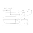 Mercio Bullion Ultra-Thin Back-to-Wall Bathtub - Gloss White