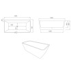 Mercio Fortuna 1500mm Ultra-Thin Back-to-Wall Bathtub - Gloss White