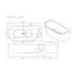 Mercio Musen Ultra-Thin Back-to-Wall Bathtub - Gloss White