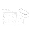 Mercio Musen Ultra-Thin Back-to-Wall Bathtub - Gloss White