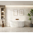 Mercio Rose Fluted Back-to-Wall Bathtub - Matt White