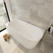Mercio Nova Ultra-Thin Corner Bathtub - Gloss White