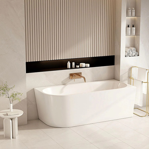 Mercio Nova Ultra-Thin Corner Bathtub - Gloss White
