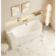 Mercio Rose V-Groove Corner Bathtub - Matt White