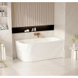 Mercio Rose V-Groove Corner Bathtub - Matt White