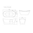 Mercio Disney Ultra-Thin Freestanding Bathtub - Gloss White