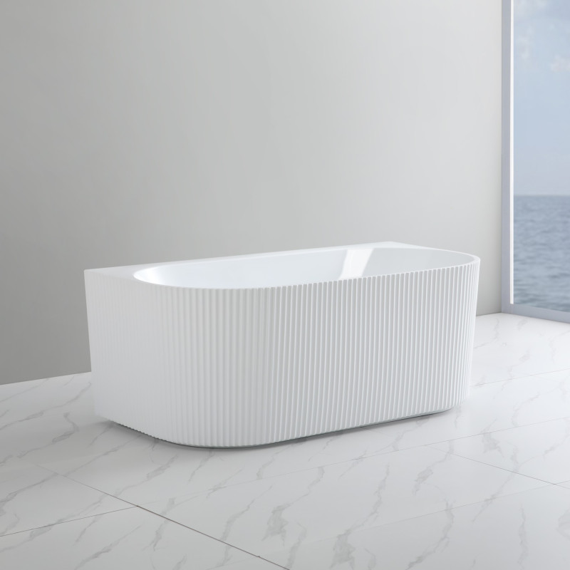 Poseidon Bari Groove back to wall Bathtub - Gloss White Poseidon Bari Groove back to wall Bathtub - Gloss White