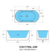 Poseidon Capri Groove Corner Bathtub - Gloss White Poseidon Capri Groove Corner Bathtub - Gloss White