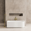 Poseidon Capri Groove Corner Bathtub - Matte White/Matte Black