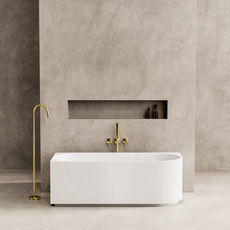 Poseidon Capri Groove Corner Bathtub - Gloss White Poseidon Capri Groove Corner Bathtub - Gloss White