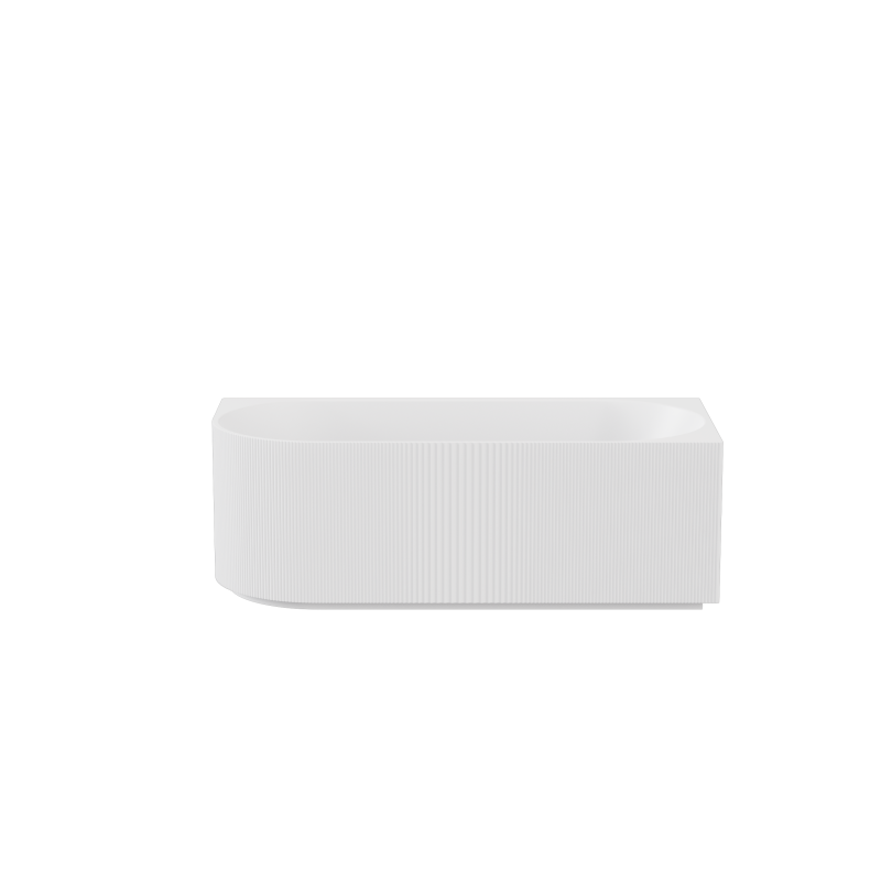Poseidon Capri Groove Corner Bathtub - Matte White/Matte Black